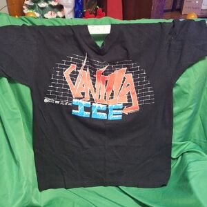 Rare Vintage Vanillia Ice World Tour Tshirt 1990 T-shirt Collectiable Black